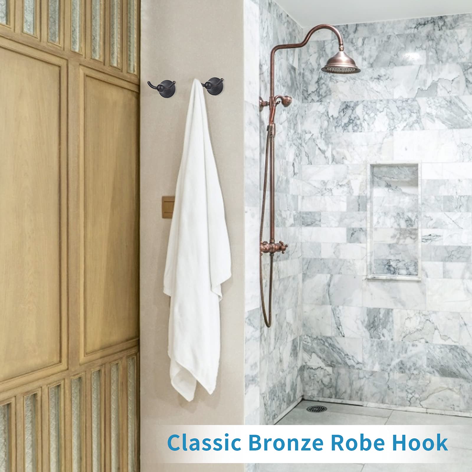 Filta Bathroom Towel Hooks, Robe & Towel Hooks For Bathroom Shower Wall Mounted, Oil Rubbed Bronze Bath Towel Hooks, Traditional